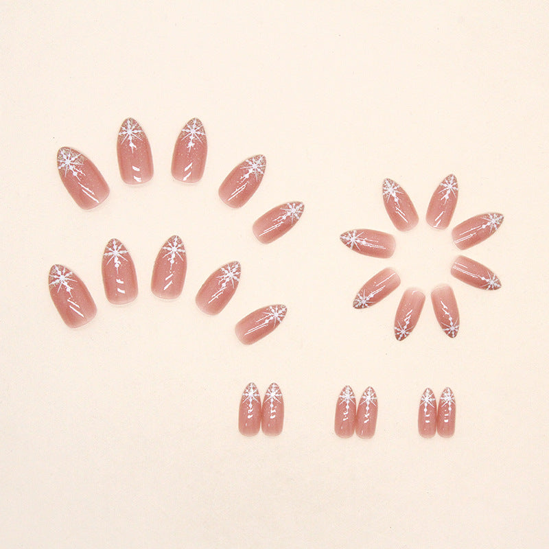 Wholesale Snow Glitter French Resin Nail Stickers